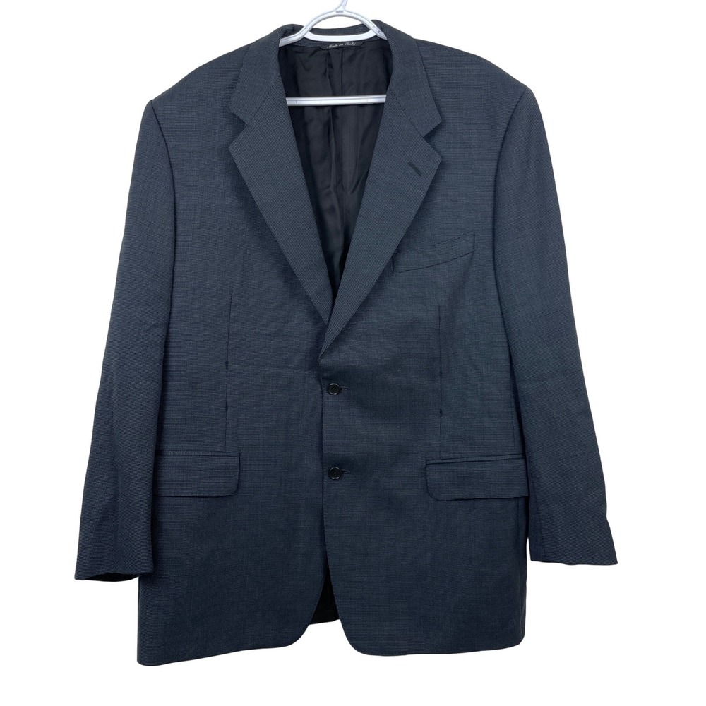 Canali Mens Gray 100% Wool 2 Button Blazer Sport Coat Italy EU‎ 56R, US 46R